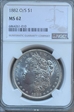 1882 O/S $1 Morgan  MS62