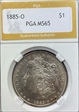 1885-O $1 Morgan  MS 65