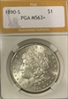 1890-S $1 Morgan  MS 63