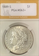 1889-S $1 Morgan MS 63+