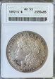 1892-S $1 Morgan  AU 53