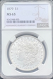 1879 $1 Morgan MS 63.  NGC