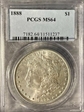 1888 $1 MS64