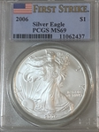 2006 $1 Silver Eagle First Strike MS69