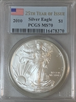 2010 $1 Silver Eagle MS70