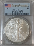 2012 $1 Silver Eagle First Strike MS70