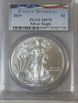 2015 $1 Silver Eagle First Strike MS70