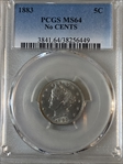 1883 5C No CENTS MS64