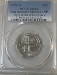 2019-W 25C San Antonio Missions NP First Week of Discovery MS66