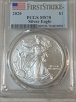 2020 $1 Silver Eagle First Strike MS70