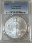 2003 $1 Silver Eagle MS69