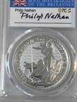 2023 £2 Britannia Elizabeth II Effigy Philip Nathan Signature MS69