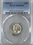 1943-D 10C MS65FB