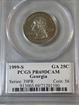 1999-S 25C Georgia PR69DCAM