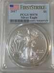 2017 $1 Silver Eagle First Strike MS70