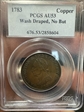 1783 Copper Washington Draped, No Button AU53BN