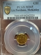 1903 G$1 LA Purchase, McKinley MS65