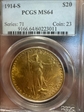 1914-S $20 MS64