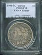 1890-CC $1 VAM 4, Tailbar F12