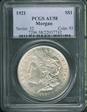 1921 $1 Morgan AU58