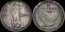 1916 25C Standing Liberty AU53
