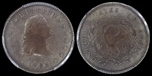 1795 $1 Flowing Hair, 3 Leaves XF45