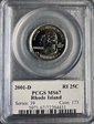 2001-D 25C Rhode Island MS67