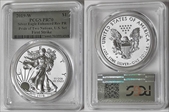 2019-W $1 Silver Eagle Enhanced Rev PR Pride of Two Nations, U.S. Set First Strike PR70