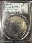 2021-S $1 Morgan Dollar 100th Anniversary  First Day of Issue MS70