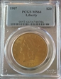1907 $20 Liberty MS64