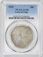 1836 50C Lettered Edge AU50