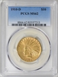 1910-D $10 MS62