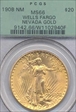 1908 $20 No Motto - Wells Fargo MS66