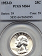 1953-D 25C MS64