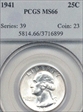 1941 25C MS66