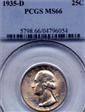 1935-D 25C MS66