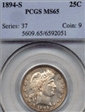 1894-S 25C MS65