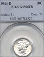 1944-D 10C MS66FB