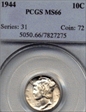 1944 10C MS66
