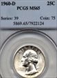1960-D 25C MS65