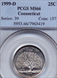 1999-D 25C Connecticut MS66
