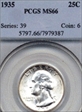 1935 25C MS66