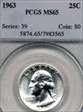 1963 25C MS65