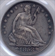 1853 50C Arrows & Rays VF35