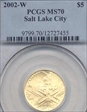 2002-W $5 Salt Lake City MS70