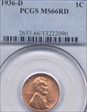 1936-D 1C MS66RD