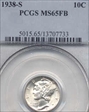 1938-S 10C MS65FB