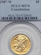 1987-W $5 Constitution MS70