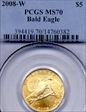 2008-W $5 Bald Eagle MS70