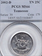 2002-D 25C Tennessee MS66